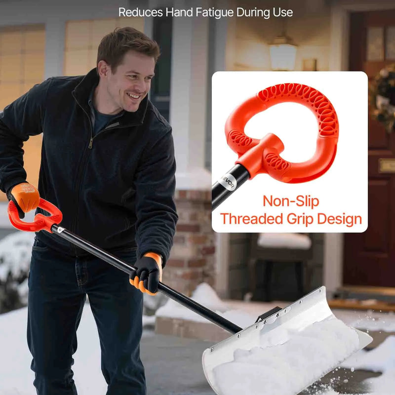 Sniega stumjamā lāpsta 76,2 cm ar ergonoomisku rokturi, HDPE asmens un metāla malu, segmentēts rokturis, pārnēsājama piebraucamajiem ceļiem