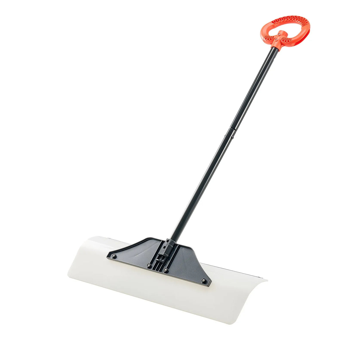 Snow pusher shovel 76.2 cm with ergonomic handle, HDPE blade and metal edge, segmented handle, portable for driveways