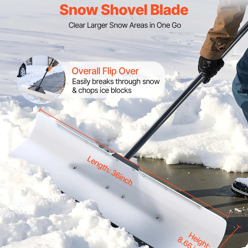 Sniega stumjamā lāpsta 91,5 cm ar ergonoomisku rokturi, HDPE asmens un metāla mala, segmentēts rokturis