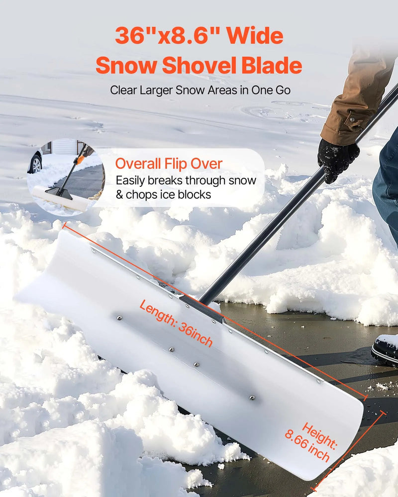 Sniega stumjamā lāpsta 91,5 cm ar ergonomisku rokturi, HDPE asmens un metāla mala, segmentēts rokturis