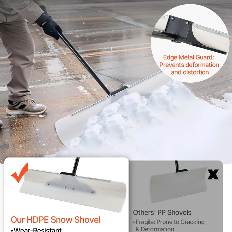 Sniega stumjamā lāpsta 91,5 cm ar ergonoomisku rokturi, HDPE asmens un metāla mala, segmentēts rokturis