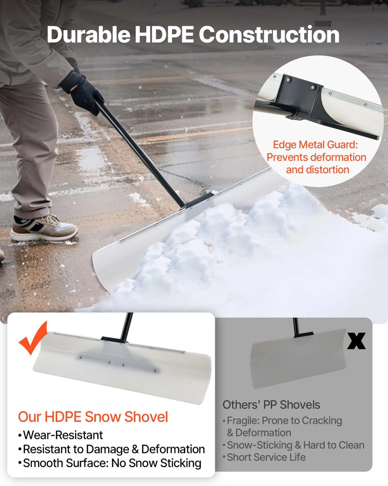 Sniega stumjamā lāpsta 91,5 cm ar ergonomisku rokturi, HDPE asmens un metāla mala, segmentēts rokturis