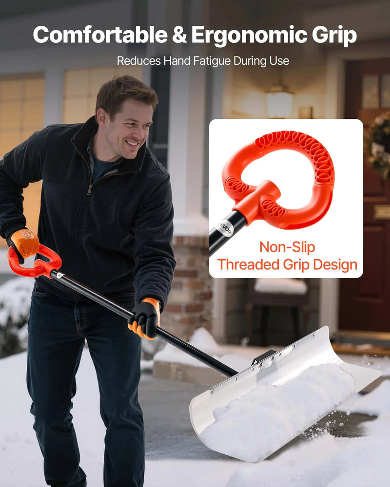 Sniega stumjamā lāpsta 91,5 cm ar ergonomisku rokturi, HDPE asmens un metāla mala, segmentēts rokturis