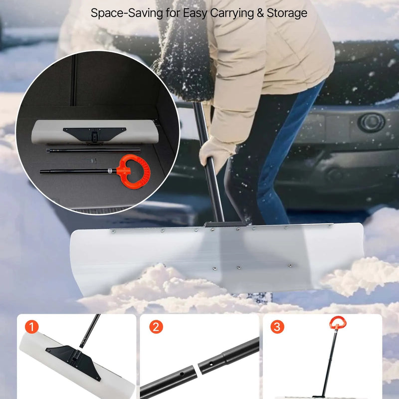 Sniega stumjamā lāpsta 91,5 cm ar ergonoomisku rokturi, HDPE asmens un metāla mala, segmentēts rokturis