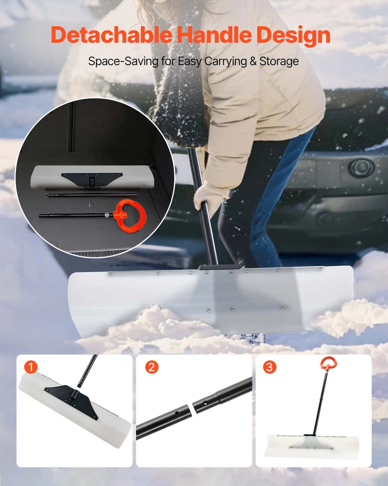 Sniega stumjamā lāpsta 91,5 cm ar ergonomisku rokturi, HDPE asmens un metāla mala, segmentēts rokturis