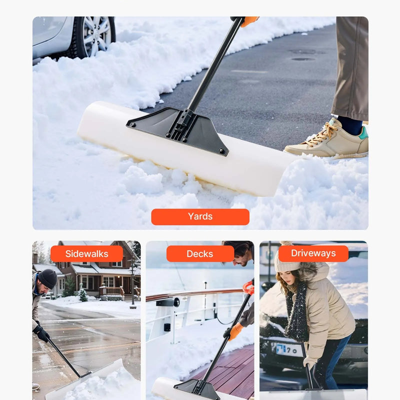 Sniega stumjamā lāpsta 91,5 cm ar ergonoomisku rokturi, HDPE asmens un metāla mala, segmentēts rokturis