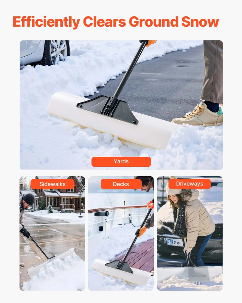 Sniega stumjamā lāpsta 91,5 cm ar ergonomisku rokturi, HDPE asmens un metāla mala, segmentēts rokturis