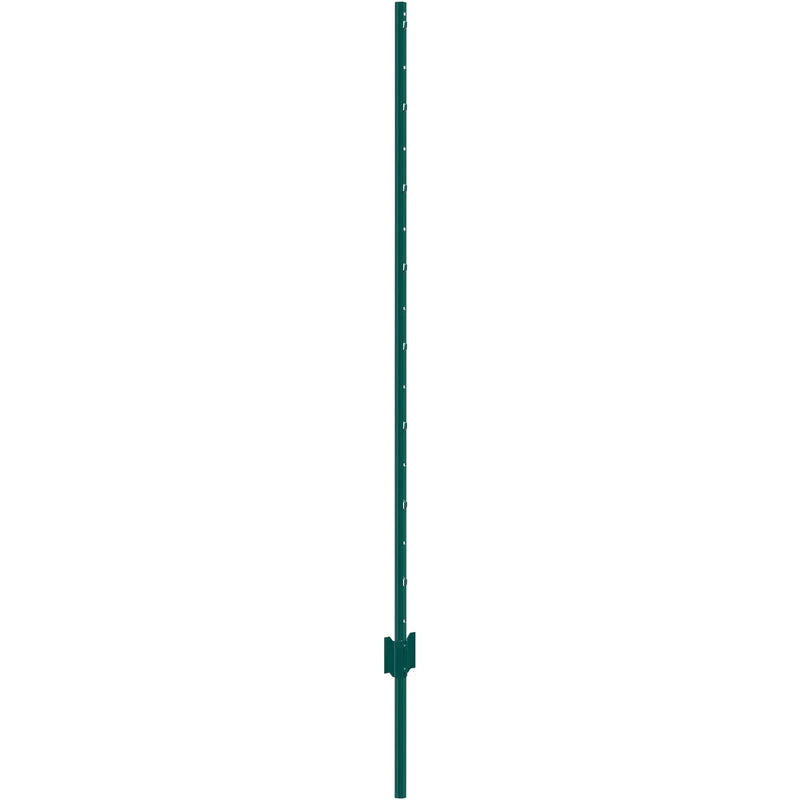 152 cm metāla žoga stabi T veida, zaļi, 10 gab., pastiprināti