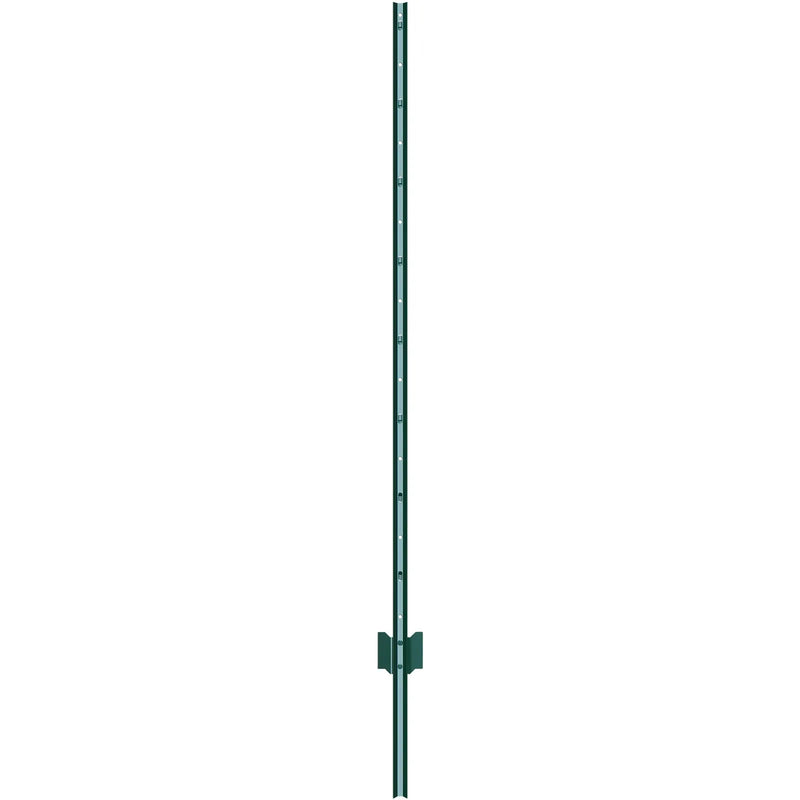 152 cm metāla žoga stabi T veida, zaļi, 10 gab., pastiprināti