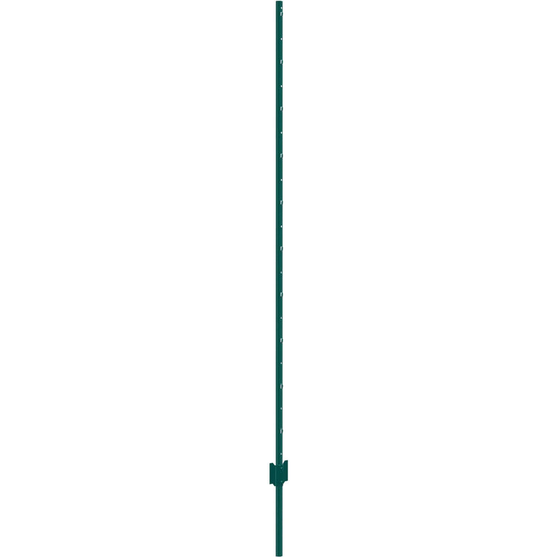 182,9 cm metāla žoga stabi, zaļi, 10 gab., pastiprināti