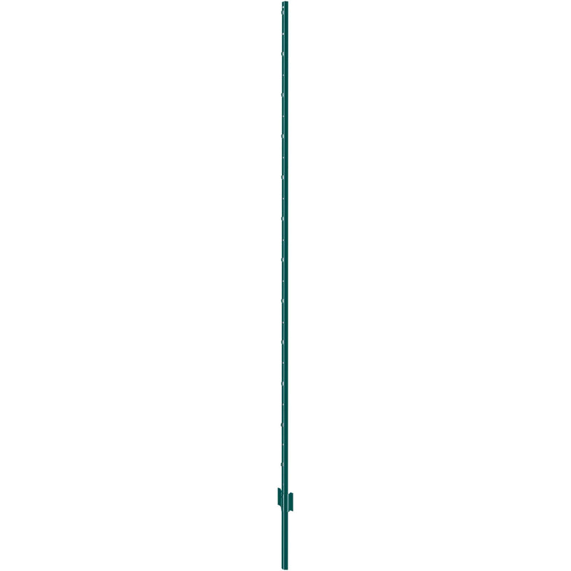 213 cm metāla žoga stabi T veida, zaļi, 10 gab., pastiprināti