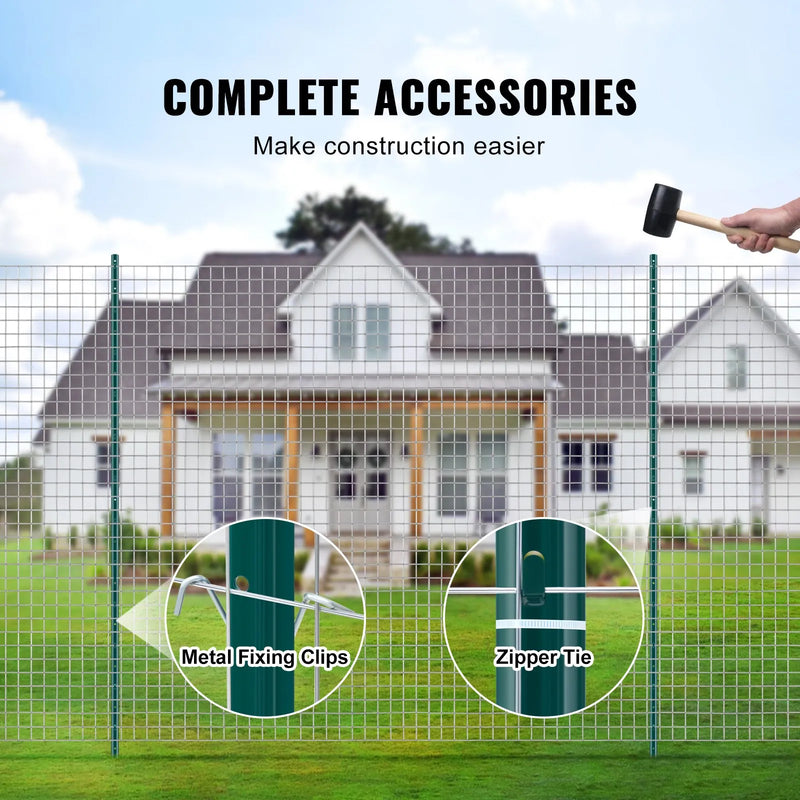 213 см метала žoga stabi T veida, zaļi, 10 gab., pastiprināti