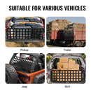 Pikapa aizmugures borta tīkls 137 × 46 cm ar regulējamu stiprinājumu kravas automašīnām