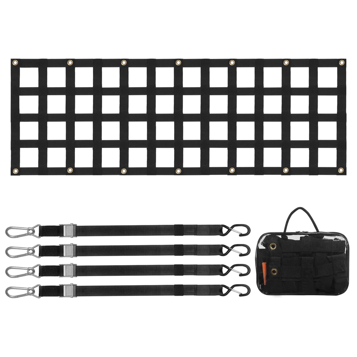 Trailer safety net for full-size pickup trucks 1520 × 460 mm, adjustable