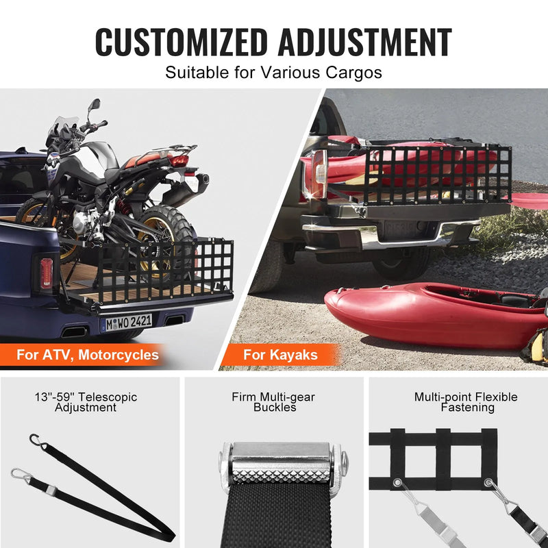 Piekabes aizsargtīkls pilna izmēra pikapiem 1520 × 460 mm, regulējams