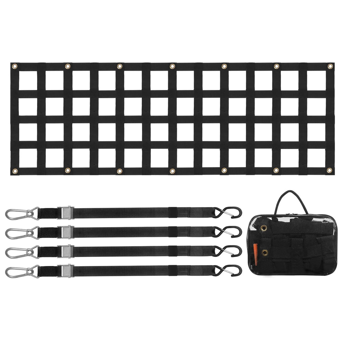Trailer safety net for full-size pickup trucks 1520 × 460 mm, adjustable