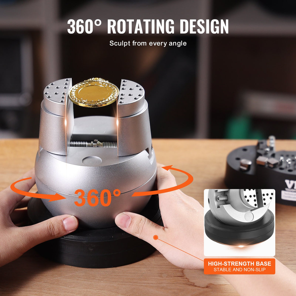 VEVOR gravēšanas skrūvspīle 360° rotējoša ar 69 piederumiem, dārgakmeņu inkrustācijai un sīkai metāla gravēšanai