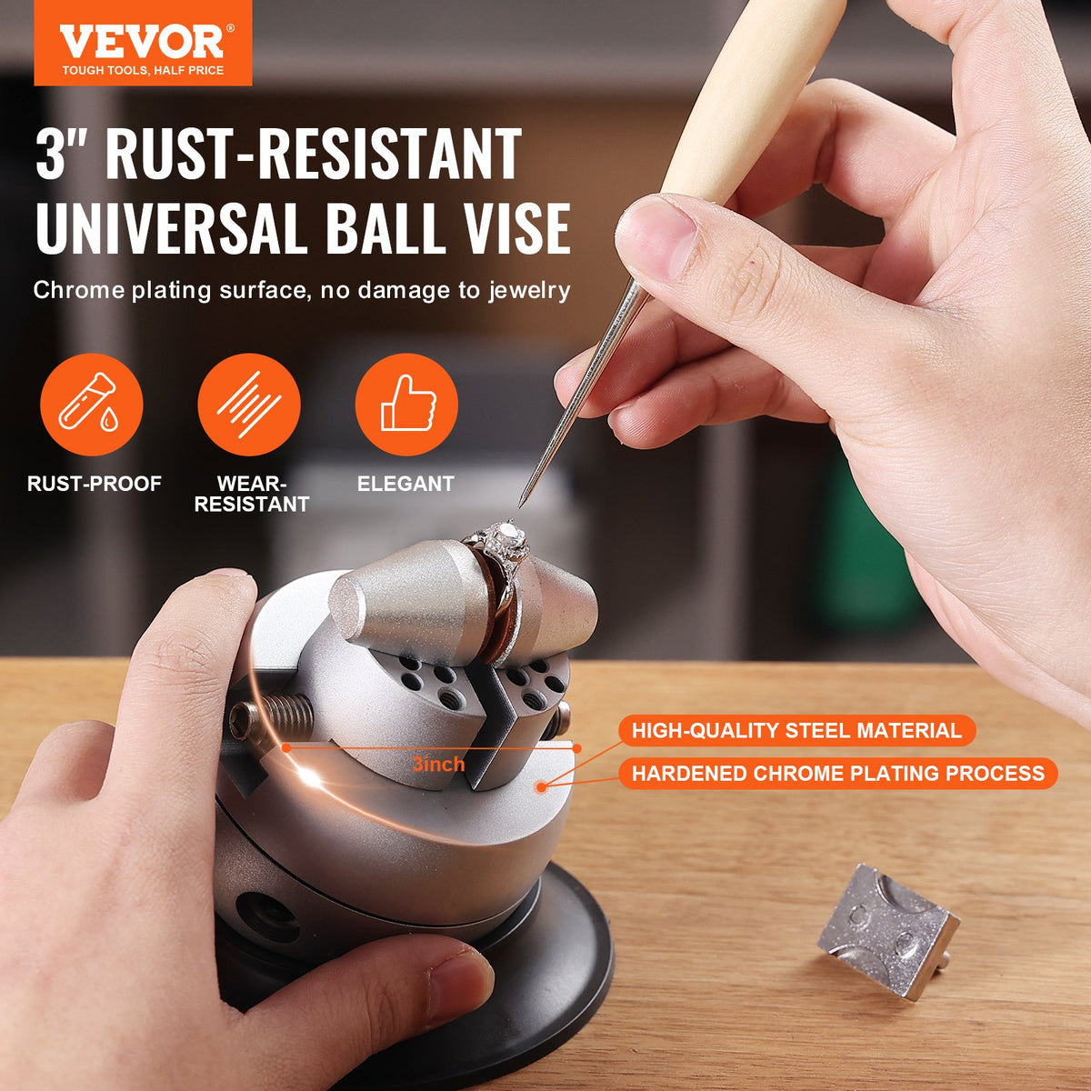 VEVOR Engraving Rotary Tool 78 mm, 360° Rotating, with 70 Accessories, for Jewellery and Inlay Work