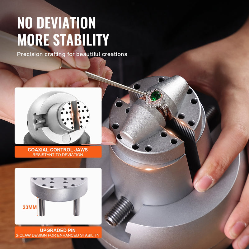 VEVOR 12,7 cm bumbu veida prese gravēšanas iestatīšanai, 360° rotējošs gravēšanas bloks ar 35 piederumiem, rotaslietu gravēšanas rīki, standarta bloks dārgakmens ieliktņiem un mazmēroga gravēšanai