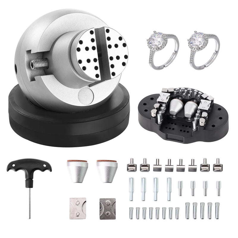 VEVOR 12,7 cm bumbu veida prese gravēšanas iestatīšanai, 360° rotējošs gravēšanas bloks ar 35 piederumiem, rotaslietu gravēšanas rīki, standarta bloks dārgakmens ieliktņiem un mazmēroga gravēšanai