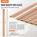 VEVOR koka līstu akustiskie paneļi, 8 gab., 2440 × 152 mm, WPC akcenta sienas paneļi modernam interjeram, mākslīgā koka sienas paneļi stilīgam dekoram un trokšņu samazināšanai, oša koka krāsā