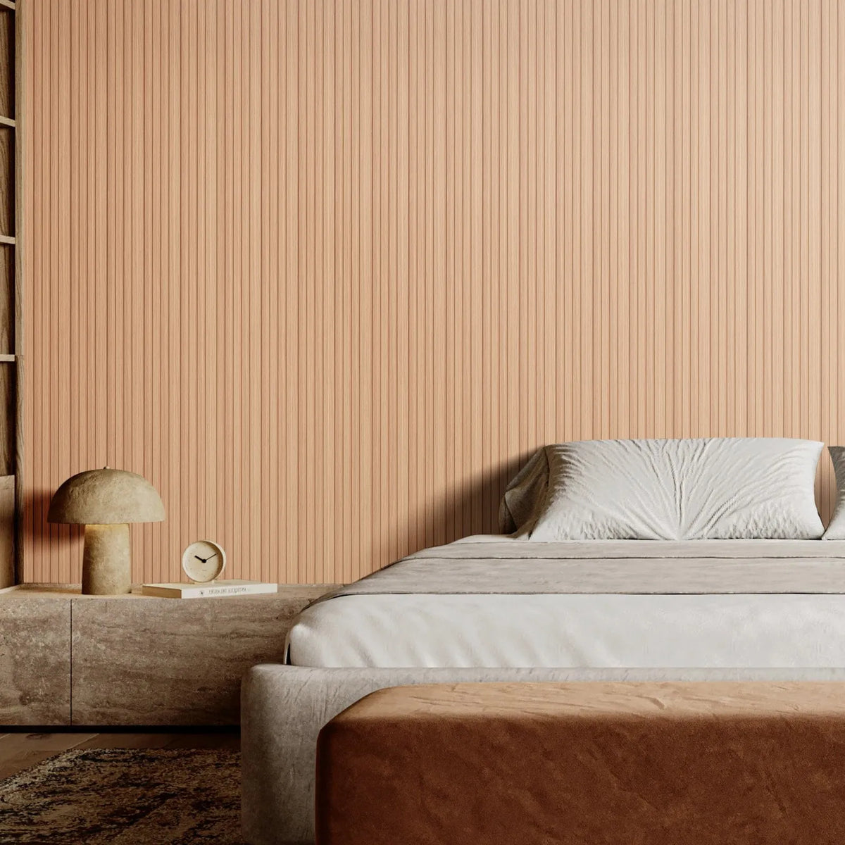 VEVOR Wood Slat Acoustic Panels, 8 Pieces, 2440 × 152 mm, WPC Accent Wall Panels for Modern Interior, Artificial Wood Wall Panels for Stylish Décor and Noise Reduction, Ash Wood Colour