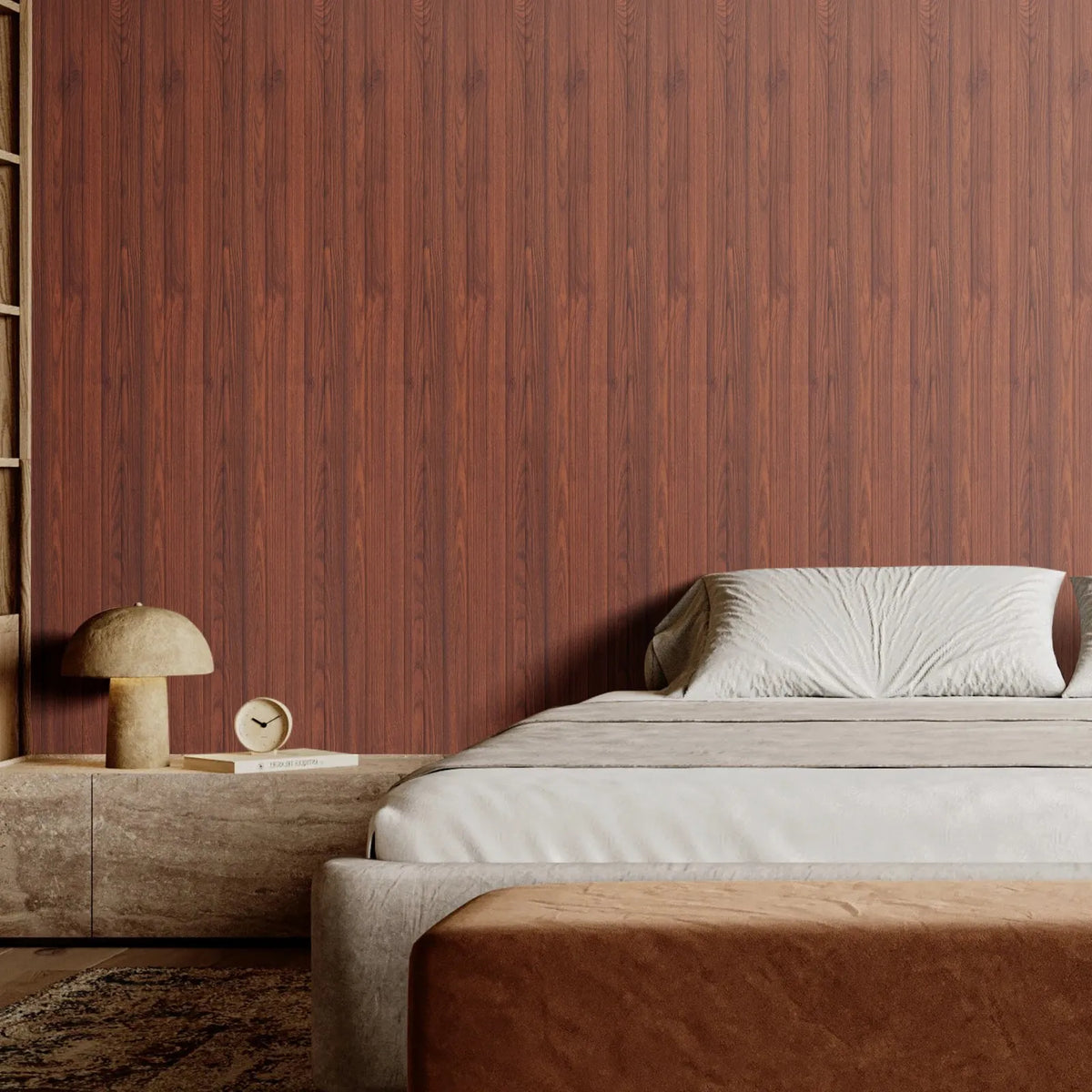 VEVOR Wood Slat Acoustic Panels, 8 Pieces, 2440 × 152 mm, WPC Accent Wall Panels for Modern Interior, Artificial Wood Wall Panels for Stylish Décor and Noise Reduction, Black Walnut Colour