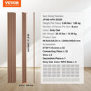 VEVOR koka līstu akustiskie paneļi, 8 gab., 2440 × 152 mm, WPC akcenta sienas paneļi modernam interjeram, mākslīgā koka sienas paneļi stilīgam dekoram un trokšņu samazināšanai, pelēkā ozola krāsā