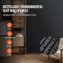 VEVOR koka līstu akustiskie paneļi, 8 gab., 2440 × 152 mm, WPC akcenta sienas paneļi modernam interjeram, mākslīgā koka sienas paneļi stilīgam dekoram un trokšņu samazināšanai, matēti melnā krāsā