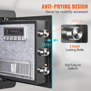 VEVOR seifs 1,2 kubikpēdu apmērā – tērauda drošības seifs ar digitālo tastatūru un 2 atslēgām, ugunsdrošu somu – naudas, zelta, rotaslietu un dokumentu glabāšanai mājās vai viesnīcā, 400 × 300 × 350 mm