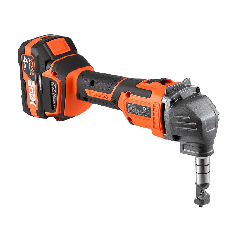 VEVOR bezvadu metāla šķēres (nibleris) ar 20 V 4000 mAh akumulatoru, bezsuku motors 2200 apgr./min, elektriska metāla griezējierīce tērauda un alumīnija loksnēm, komplektā plastmasas koferis