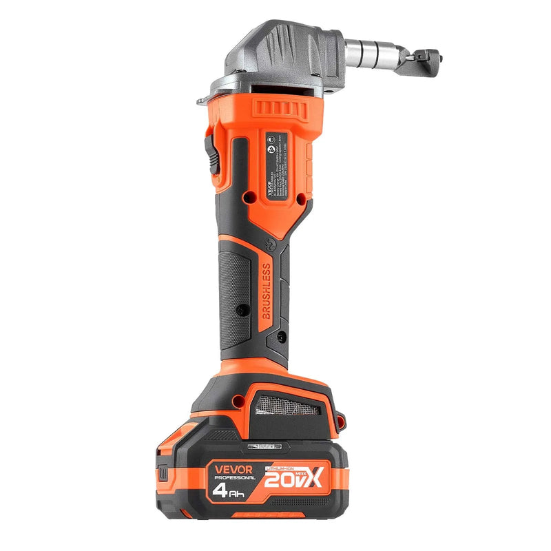 VEVOR bezvadu metāla šķēres (nibleris) ar 20 V 4000 mAh akumulatoru, bezsuku motors 2200 apgr./min, elektriska metāla griezējierīce tērauda un alumīnija loksnēm, komplektā plastmasas koferis