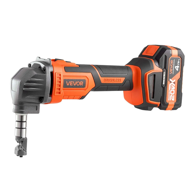 VEVOR bezvadu metāla šķēres (nibleris) ar 20 V 4000 mAh akumulatoru, bezsuku motors 2200 apgr./min, elektriska metāla griezējierīce tērauda un alumīnija loksnēm, komplektā plastmasas koferis