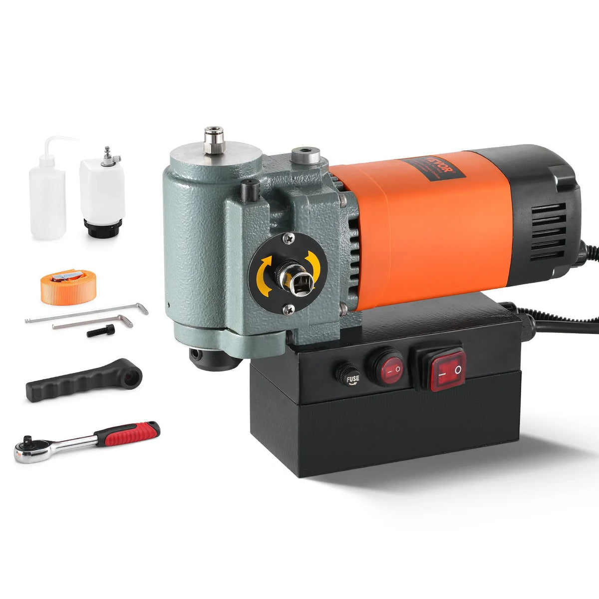 VEVOR Low Profile Magnetic Drill, 1300 W, Portable Magnetic Drill with Cooling System and Overload Protection, Suitable for Equipment Installation and Industrial Work