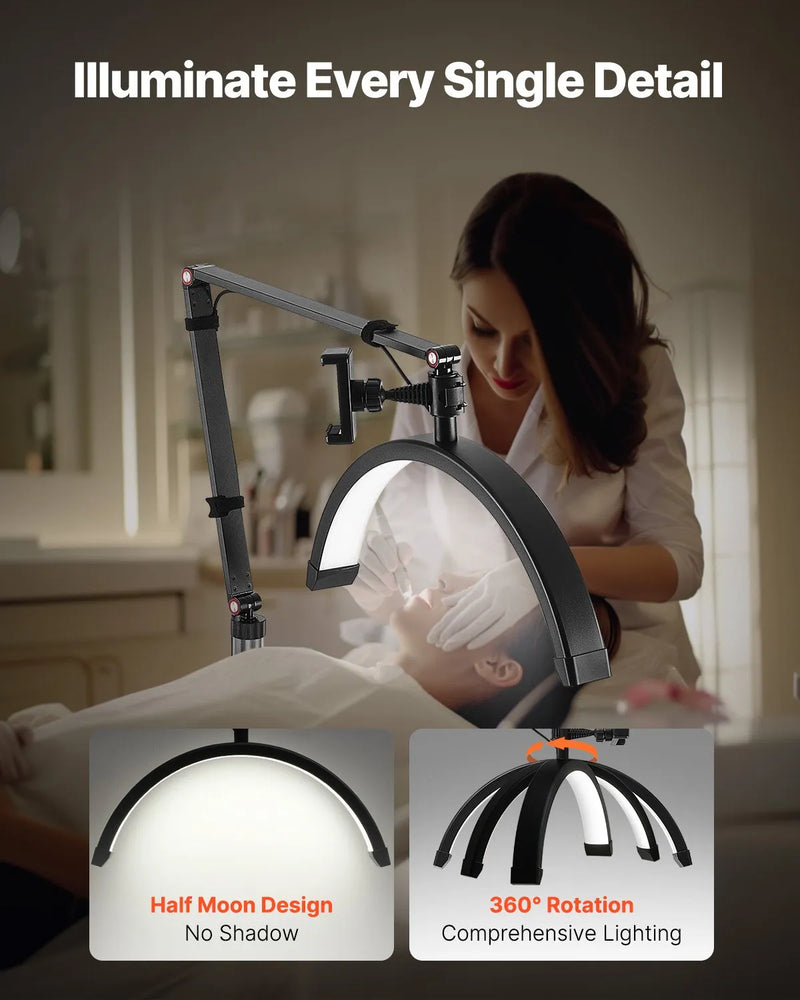 VEVOR pusmēness formas gaisma estētiķiem, 2 vienā LED grīdas un galda
