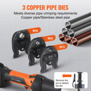 Akumulatora cauruļu presēšanas komplekts ar presformām M15, M22, M28