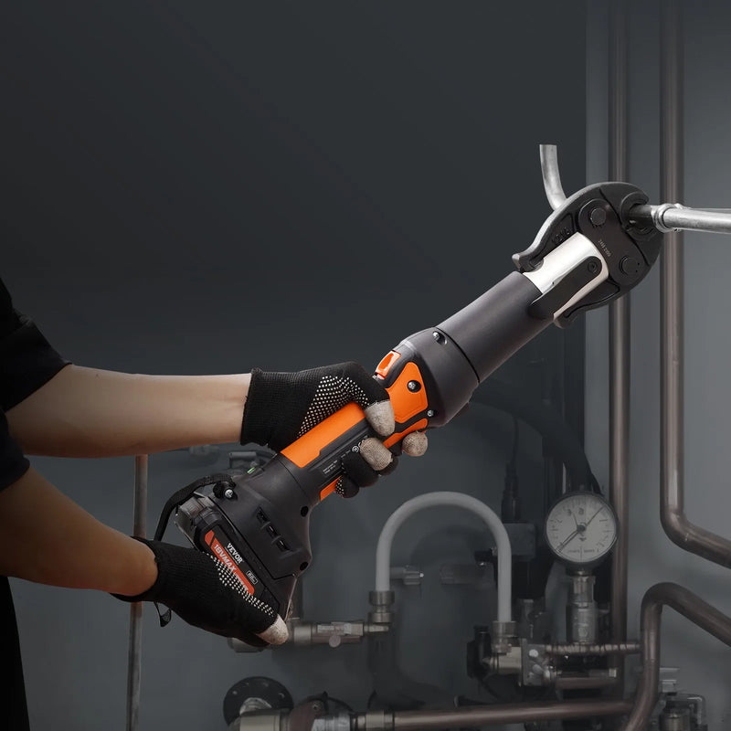 Akumulatora cauruļu presēšanas instruments ar 3 presformām V15, V22, V28, 18 V, 4,0 Ah