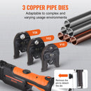 Akumulatora cauruļu presēšanas komplekts ar presformām V15, V22, V28