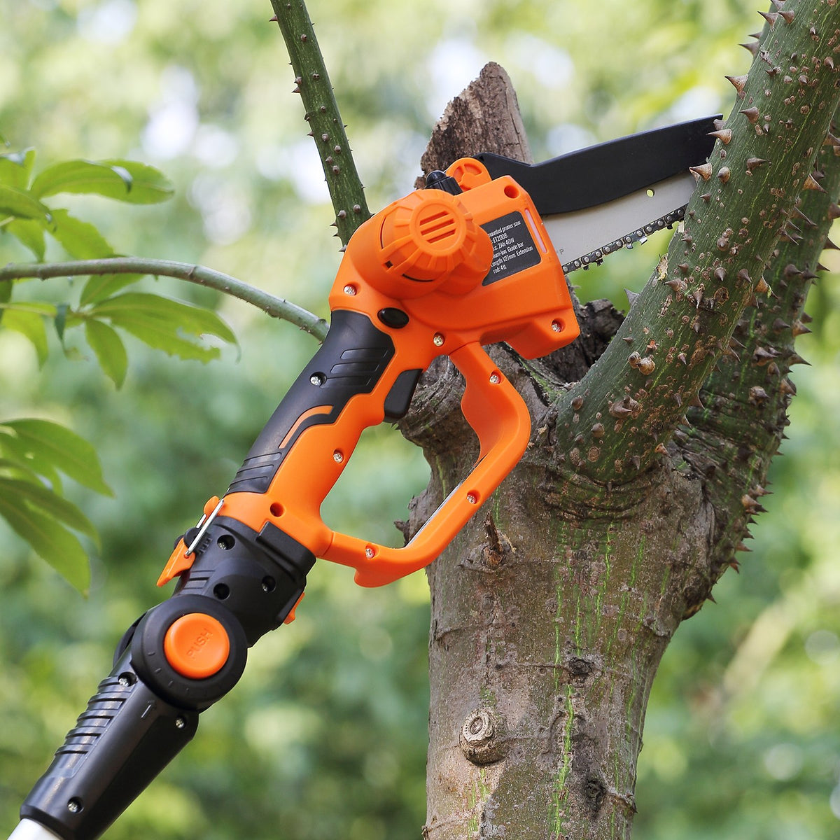 VEVOR 2-in-1 Cordless Telescopic Pole Saw and Mini Chainsaw, 20 V 2 Ah Battery, 13 cm Cutting Length, Reach up to 2.4 m (Battery and Blade Guard Included)