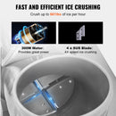 VEVOR Komerciālais ledus smalcinātājs, 300 kg/stundā, 350W, ar diviem asmeņiem