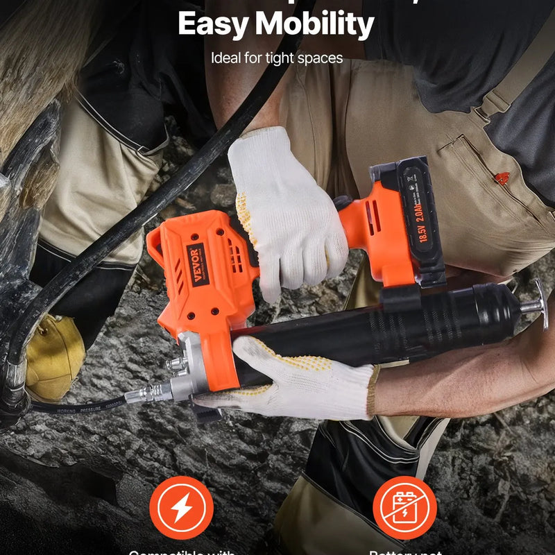 Bezvadu smērvielas pistole 550 bar maksimālais spiediens, akumulatora darbināma, ar LED apgaismojumu un 900 mm šļūteni, saderīga ar 18 V Makita akumulatoriem, paredzēta transportlīdzekļu un iekārtu eļļošanai (tikai instruments)