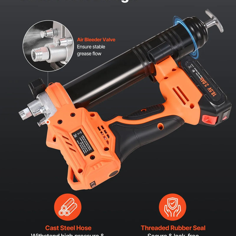 Bezvadu smērvielas pistole 550 bar maksimālais spiediens, akumulatora darbināma, ar LED apgaismojumu un 900 mm šļūteni, saderīga ar 18 V Makita akumulatoriem, paredzēta transportlīdzekļu un iekārtu eļļošanai (tikai instruments)