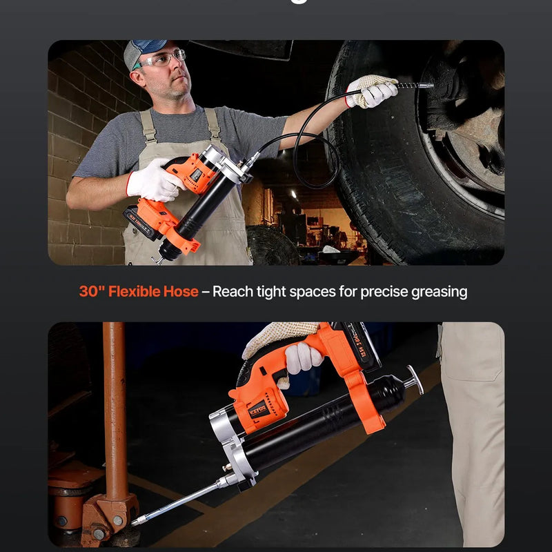 Bezvadu smērvielas pistole 55 MPa maksimālais spiediens, elektriskā smērvielas pistole ar LED apgaismojumu un 900 mm šļūteni, saderīga ar 18 V Makita akumulatoriem, piemērota transportlīdzekļu un iekārtu eļļošanai (tikai instruments)