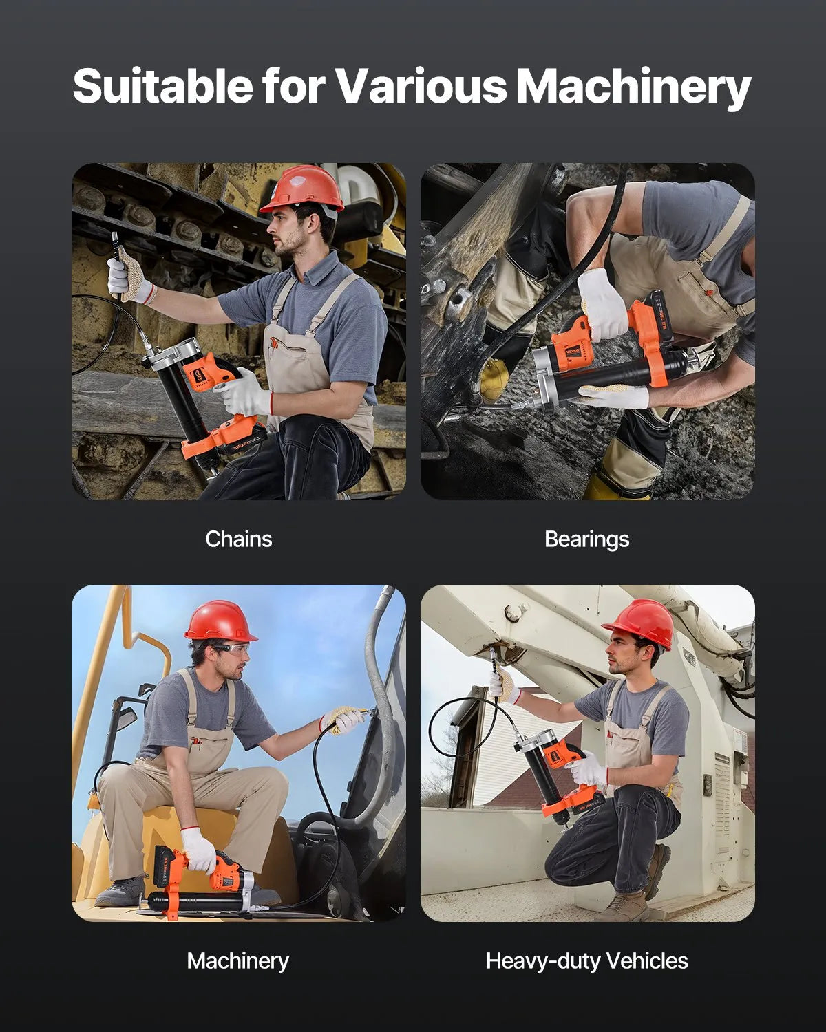 Cordless Grease Gun 55 MPa Maximum Pressure, Electric Grease Gun with LED Light and 900 mm Hose, Compatible with 18 V Makita Batteries, Suitable for Vehicle and Equipment Lubrication (Tool Only)