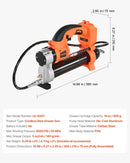 Bezvadu smērvielas pistole 55 MPa maksimālais spiediens, elektriskā smērvielas pistole ar LED apgaismojumu un 900 mm šļūteni, saderīga ar 18 V Makita akumulatoriem, piemērota transportlīdzekļu un iekārtu eļļošanai (tikai instruments)