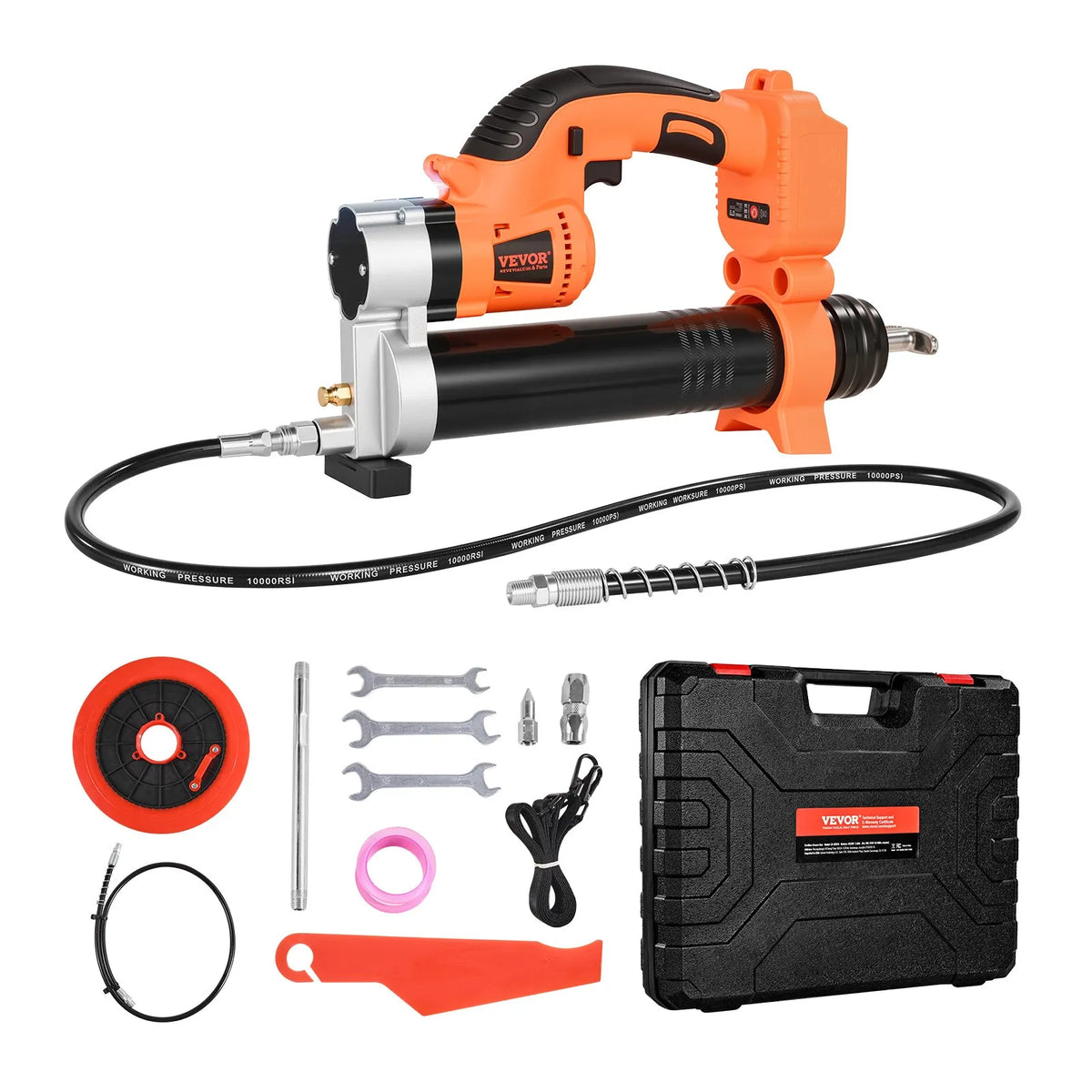 Cordless Grease Gun 55 MPa Maximum Pressure, Electric Grease Gun with LED Light and 900 mm Hose, Compatible with 18 V Makita Batteries, Suitable for Vehicle and Equipment Lubrication (Tool Only)