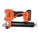 Bezvadu smērvielas pistole, 552 bar, 20 V ar 2,0 Ah akumulatoru, LED apgaismojumu un 90 cm šļūteni, ar pārnēsājamu kārbu un maināmu ātrumu (akumulators nav iekļauts)