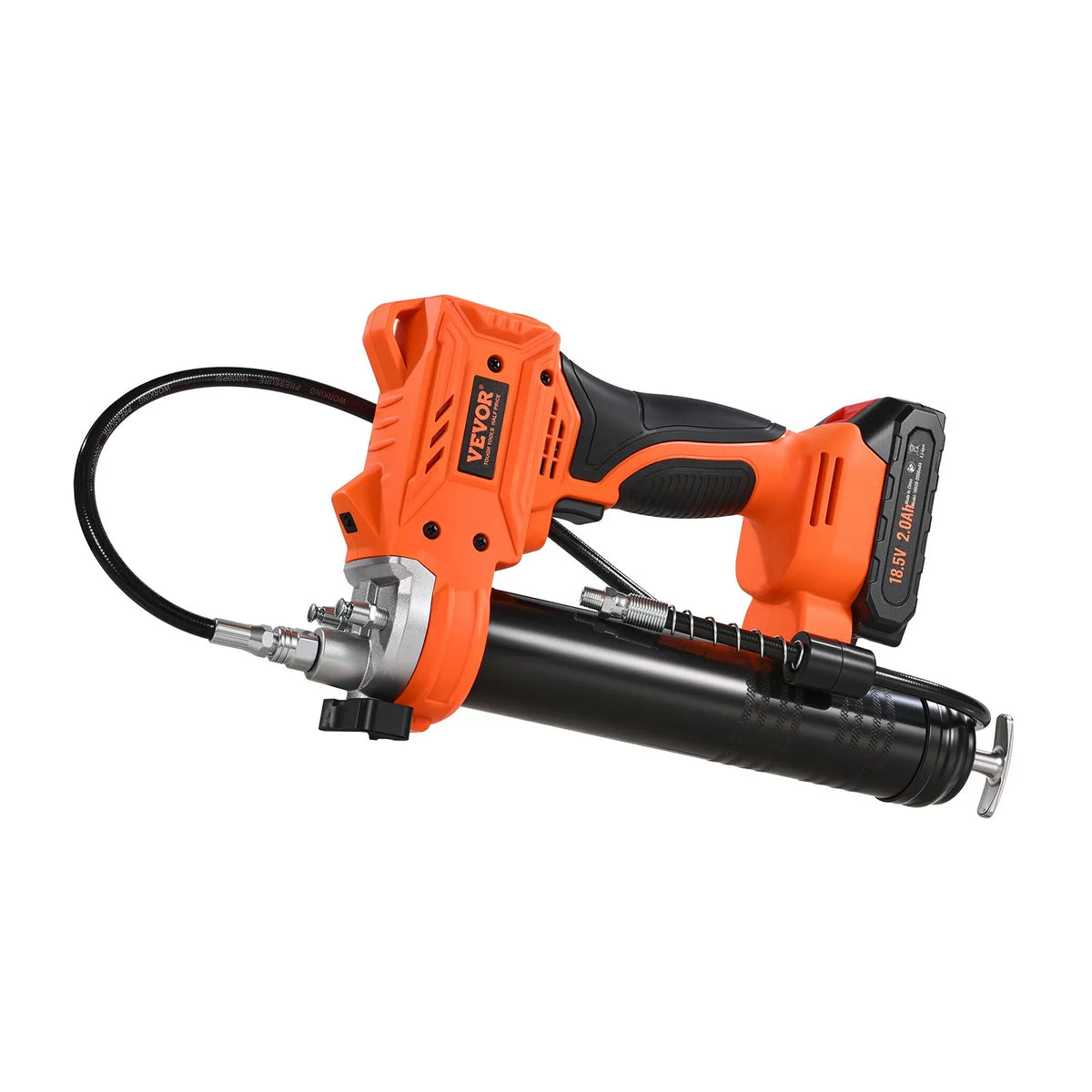 Cordless Grease Gun, 552 bar, 20 V with 2.0 Ah Battery, LED Light and 90 cm Hose, with Carry Case and Variable Speed (Battery Not Included)
