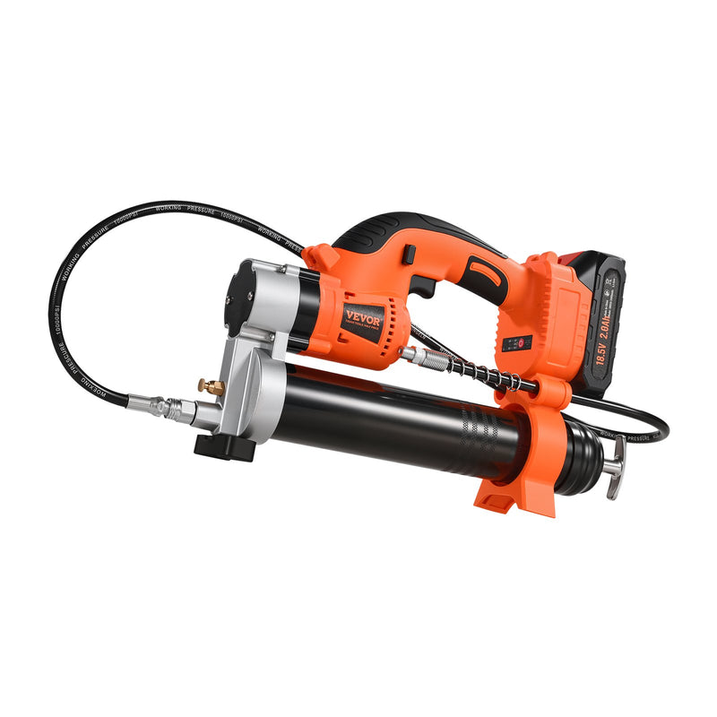 Bezvadu smērvielas pistole 55 MPa maksimālais spiediens, 20 V elektriskā smērvielas pistole ar 2,0 Ah akumulatoru un LED apgaismojumu, 760 mm šļūteni un pārnēsājamo somu, ar maināmas ātruma vadības pogu, paredzēta transportlīdzekļu un iekārtu eļļļošanai