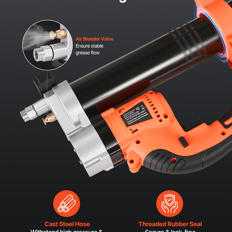Bezvadu smērvielas pistole 55 MPa maksimālais spiediens, 20 V elektriskā smērvielas pistole ar 2,0 Ah akumulatoru un LED apgaismojumu, 760 mm šļūteni un pārnēsājamo somu, ar maināmas ātruma vadības pogu, paredzēta transportlīdzekļu un iekārtu eļļļošanai